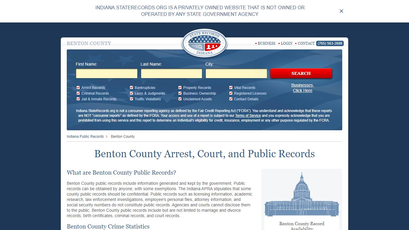 Benton County Arrest, Court, and Public Records